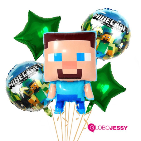 Kit de globos  de steave de Minecraft