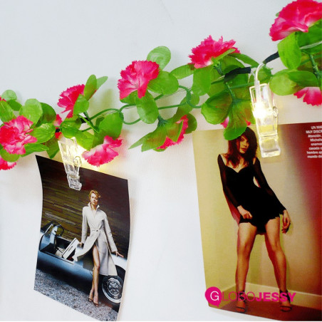 Guirnalda flores +Clip fotos /1,85cm