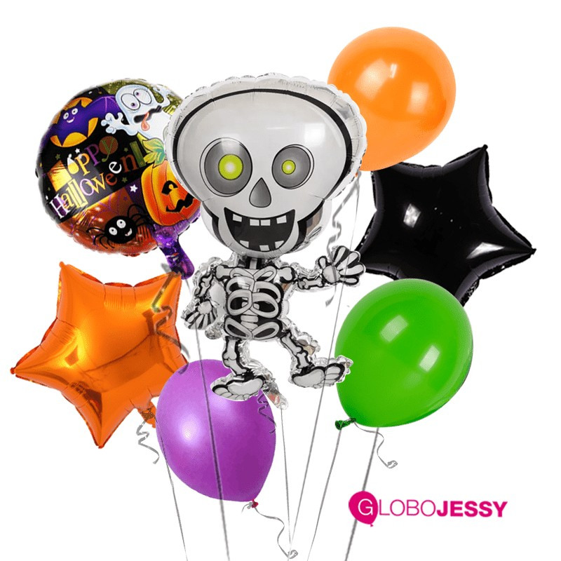 Set de 7 globos Calavera Halloween