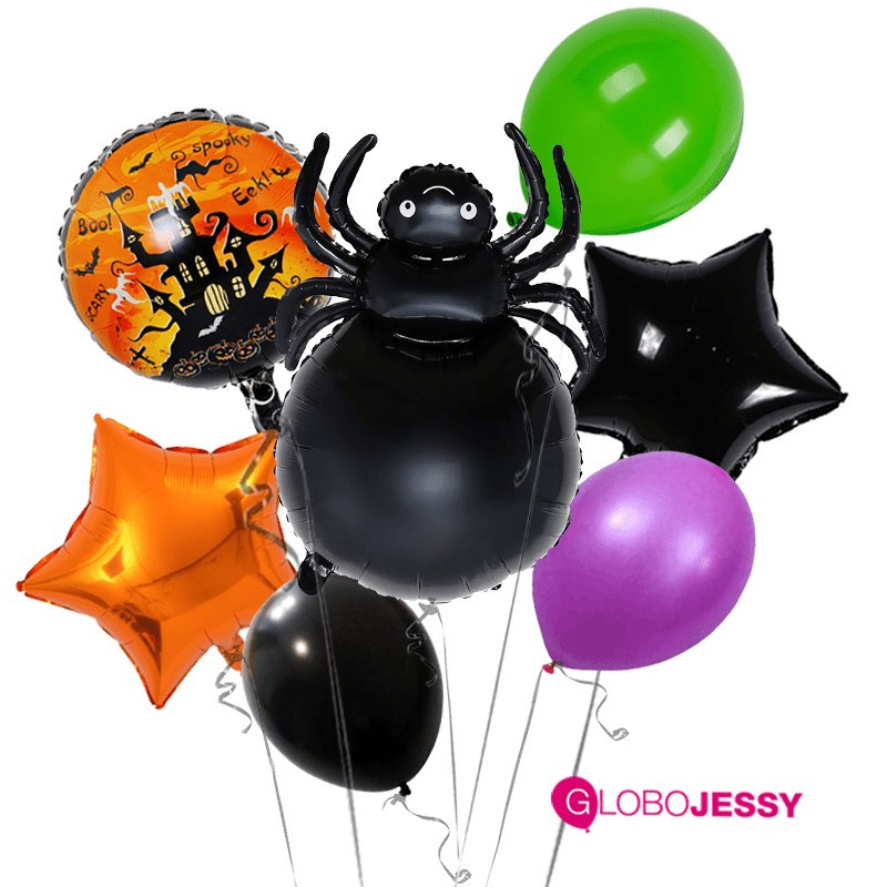 Set de 7 globos Araña Halloween