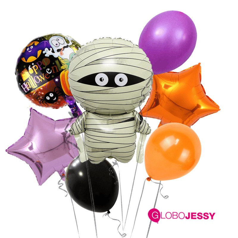 Set de 7 globos Momia Halloween