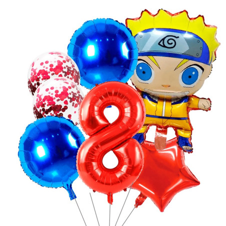 Kit o Pack de 7 globos  UZUMAKI Naruto