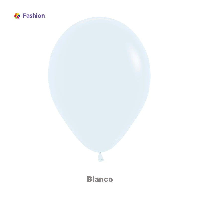  GLOBO LATEX 12" REDONDO FASHION BLANCO X 12 UNDS