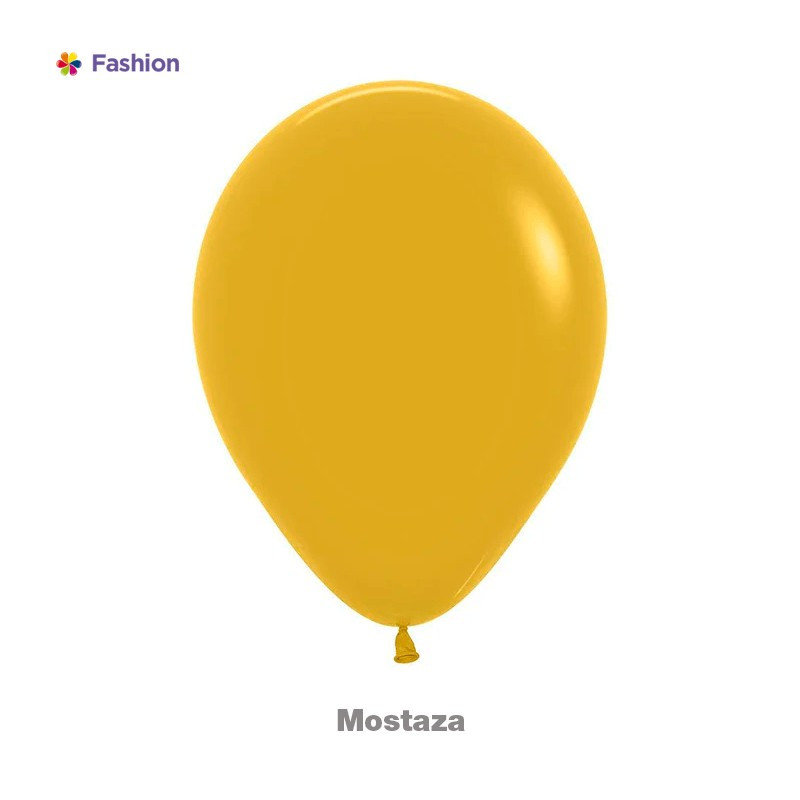  GLOBO LATEX 12" REDONDO FASHION MOSTAZA X 12 UNDS