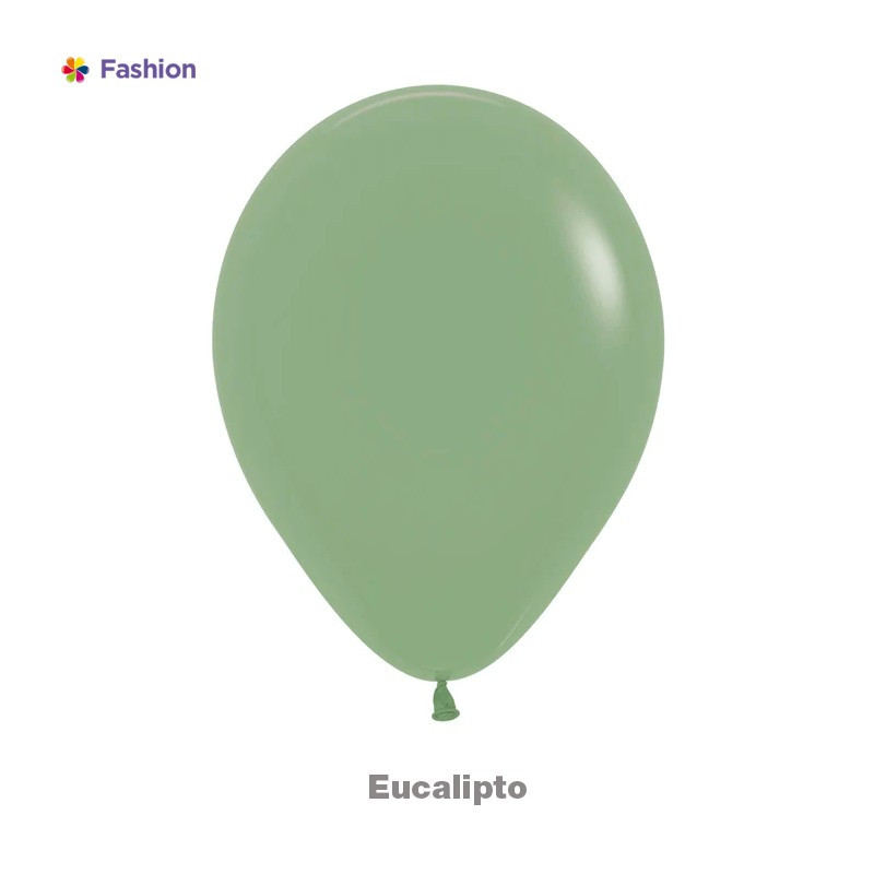  GLOBO LATEX 12" REDONDO FASHION EUCALIPTO X 12 UNDS