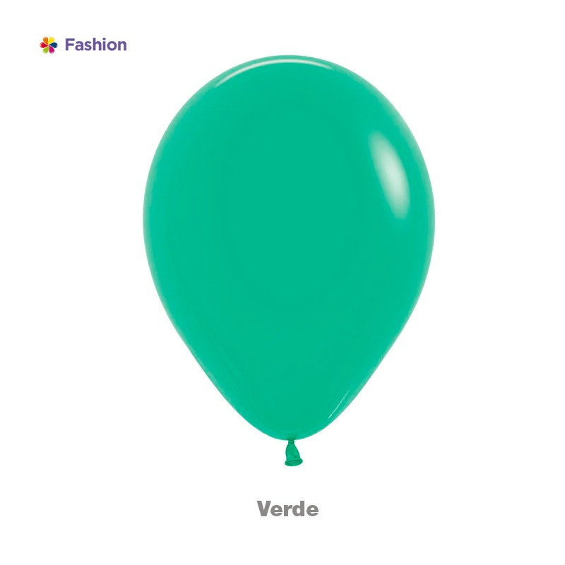  GLOBO LATEX 12" REDONDO FASHION VERDE X 12 UNDS