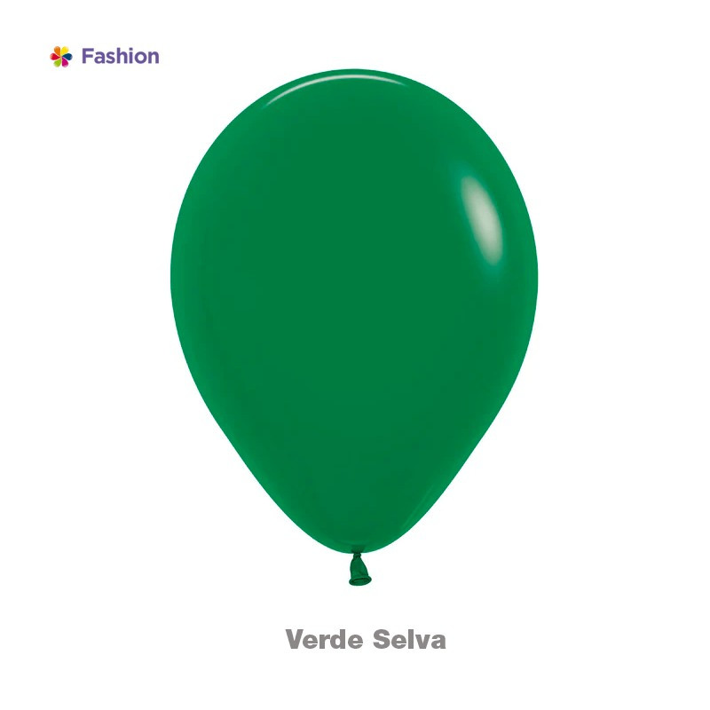  GLOBO LATEX 12" REDONDO FASHION VERDE SELVA X 12 UNDS