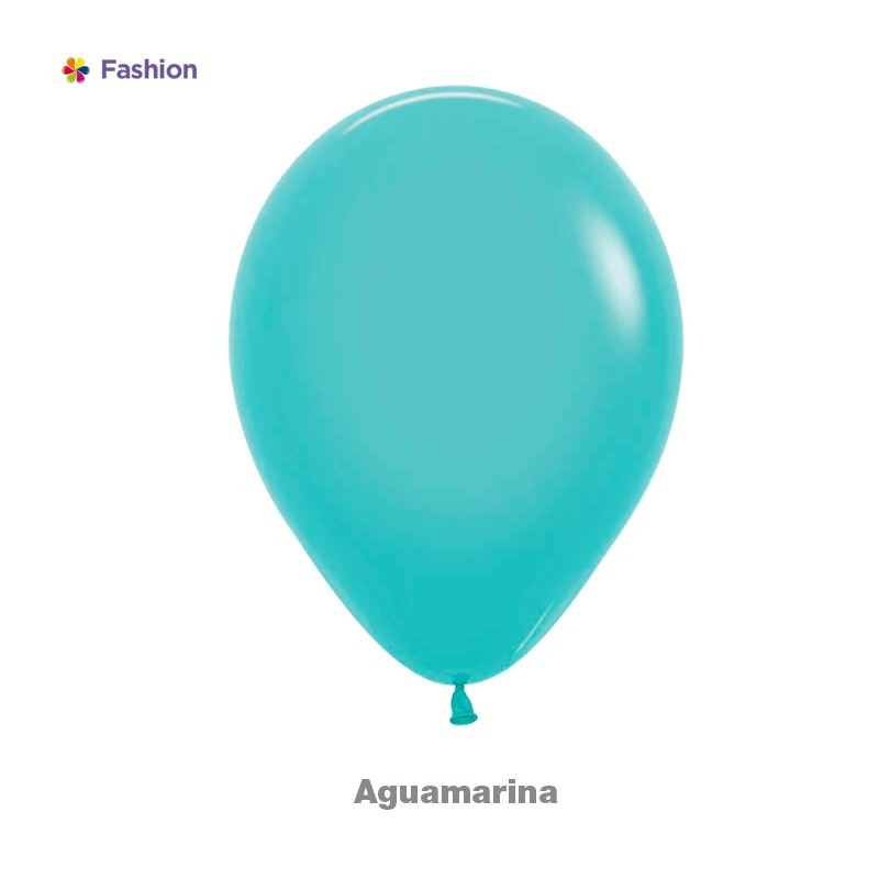  GLOBO LATEX 12" REDONDO FASHION AGUAMARINA X 12 UNDS