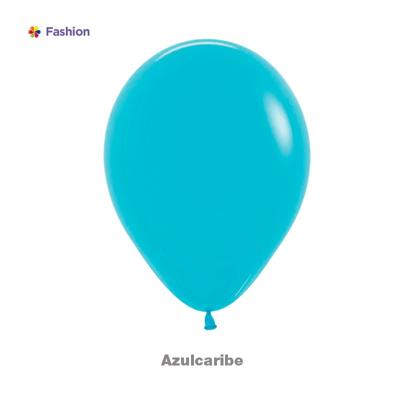  GLOBO LATEX 12" REDONDO FASHION AZUL CARIBE X 12 UNDS