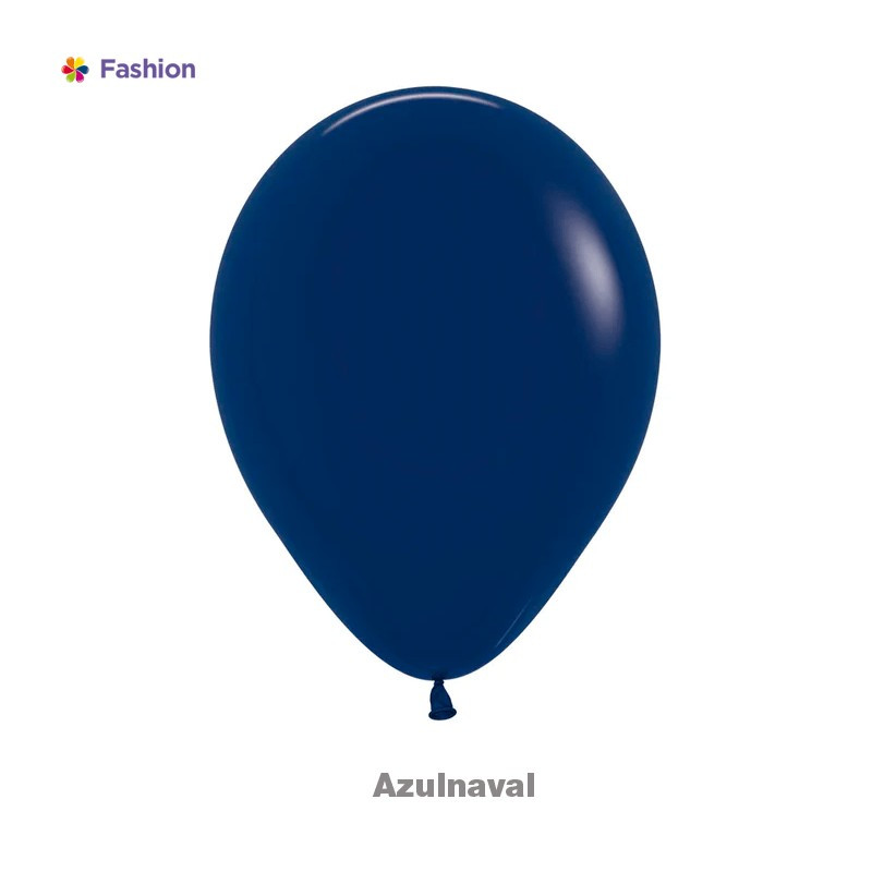  GLOBO LATEX 12" REDONDO FASHION AZUL NAVAL X 12 UNDS