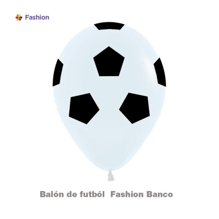 GLOBO LATEX REDONDO INFINITY BALÓN DE FUTBOL FASHION BLANCO X 6UNDS