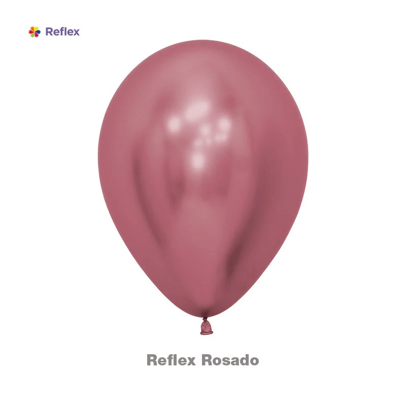 GLOBO LATEX REDONDO REFLEX ROSADO 12 " X 6 UNDS