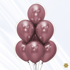 GLOBO LATEX REDONDO REFLEX ROSADO 12 " X 6 UNDS