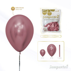 GLOBO LATEX REDONDO REFLEX ROSADO 12 " X 6 UNDS