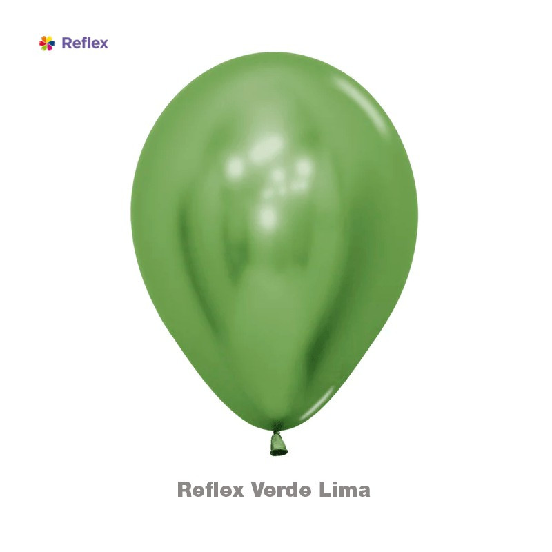 GLOBO LATEX REDONDO REFLEX VERDE LIMA 12 " X 6 UNDS