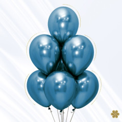 GLOBO LATEX REDONDO REFLEX AZUL 12 " X 6 UNDS