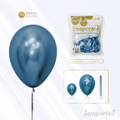 GLOBO LATEX REDONDO REFLEX AZUL 12 " X 6 UNDS