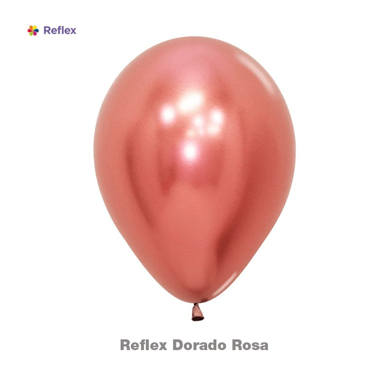GLOBO LATEX REDONDO REFLEX DORADO ROSA 12 " X 6 UNDS GLOBO LATEX REDONDO REFLEX DORADO ROSA 12 " X 6 UNDS