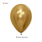 GLOBO LATEX REDONDO REFLEX DORADO 12 " X 6 UNDS