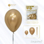 GLOBO LATEX REDONDO REFLEX DORADO 12 " X 6 UNDS