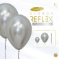 GLOBO LATEX REDONDO REFLEX PLATA 12 " X 6 UNDS