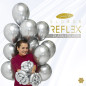 GLOBO LATEX REDONDO REFLEX PLATA 12 " X 6 UNDS