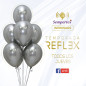GLOBO LATEX REDONDO REFLEX PLATA 12 " X 6 UNDS