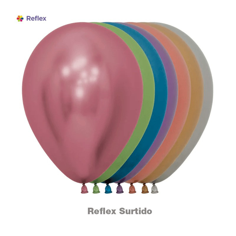 GLOBO LATEX REDONDO REFLEX SURTIDO 12 " X 6 UNDS GLOBO LATEX REDONDO REFLEX SURTIDO 12 " X 6 UNDS