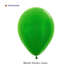 GLOBO LATEX REDONDO 12" METAL verde Lima