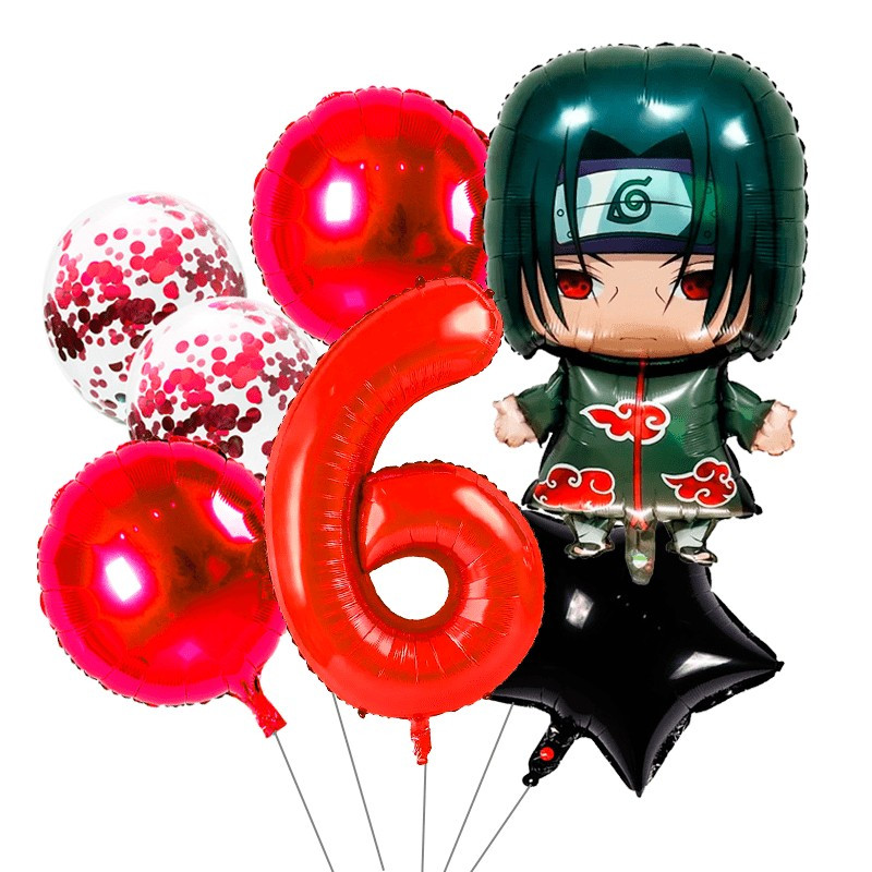 Kit o Pack de 7 globos ITACHI Naruto Kit o Pack de 7 globos ITACHI Naruto