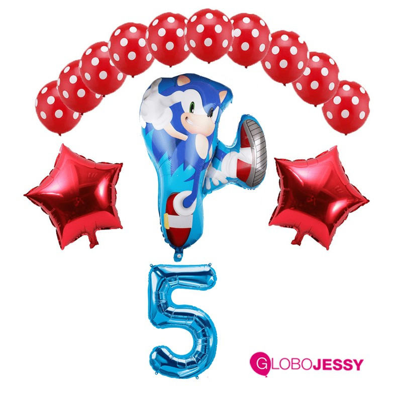 Kit de 14 globos Sonic