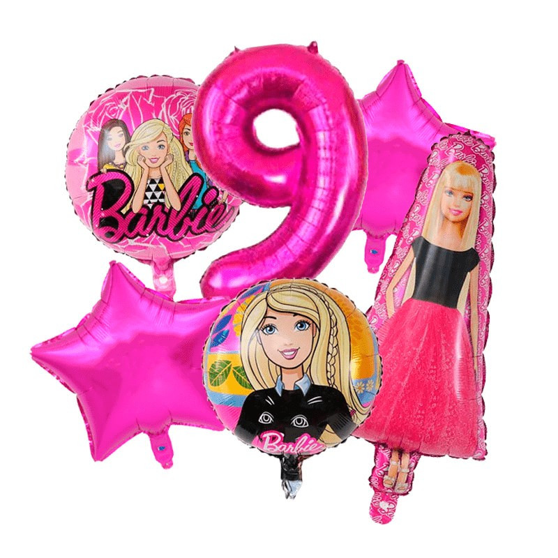 GENERICO Pack Cumpleaños Barbie Globos Toppers Cinta y mas GENERICO