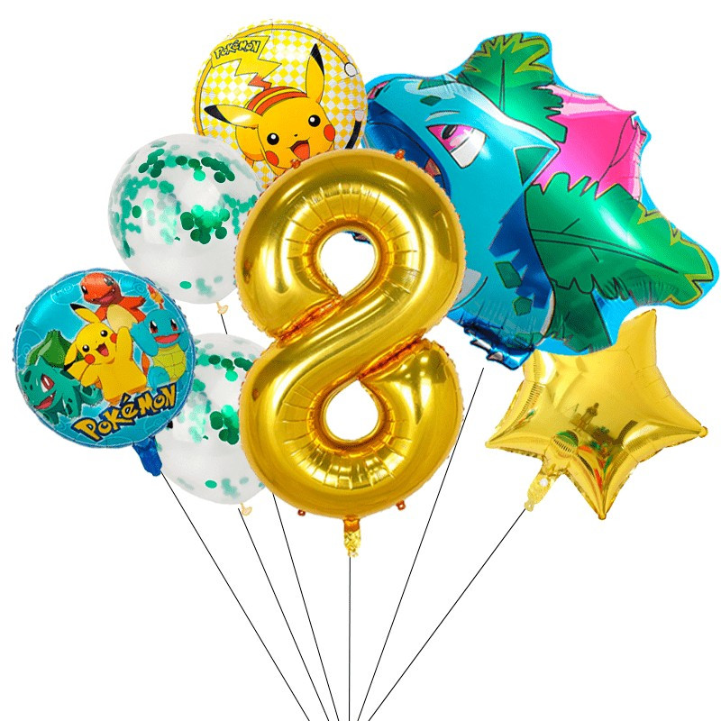 Kit Pokemon / Bulbasour x 7 globos