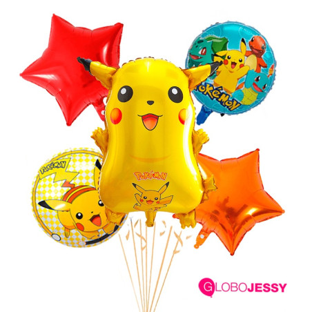 Kit Pokemon/Pikachu  x 5 globos