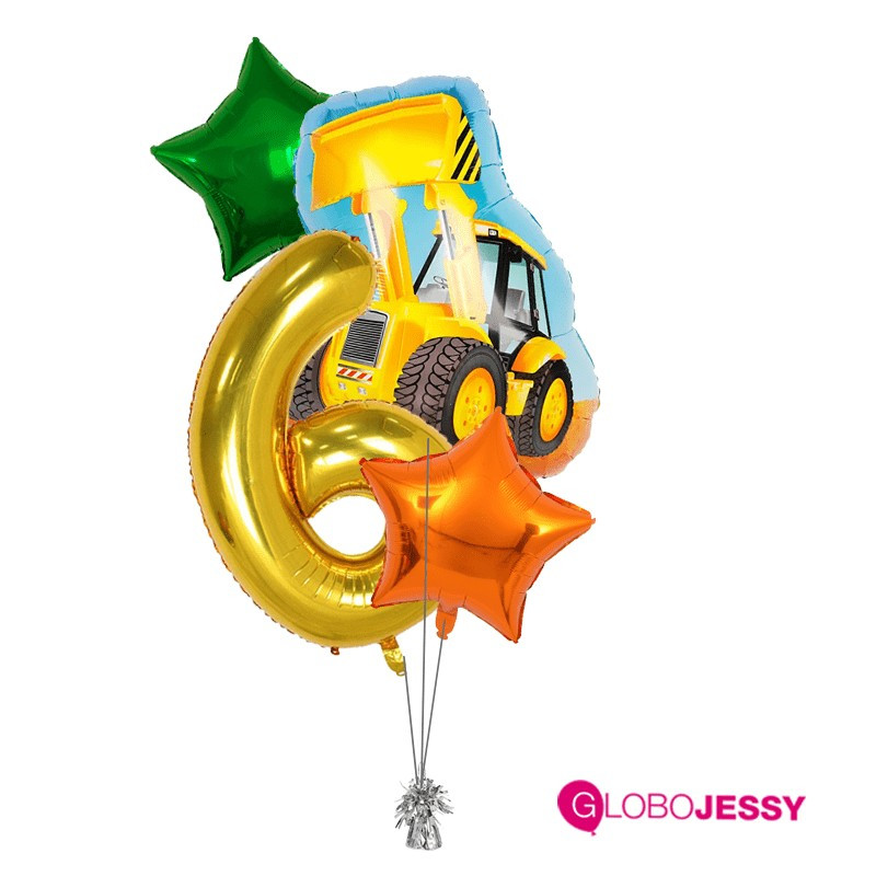 Kit de 4 globos Tractor +Numero
