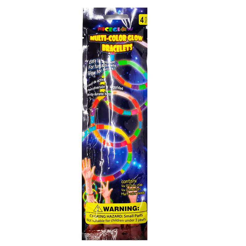 Pack De 200 Pulseras Luminosas Glow – Multicolor Con Conectadores Extralargos, Duran Más De 10 Horas, Ideales Para Fiestas