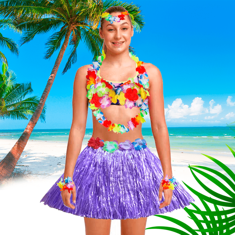 ➤ Collares y Faldas Hawaianas 🌷 para Fiestas de Verano - Envíos 24 h