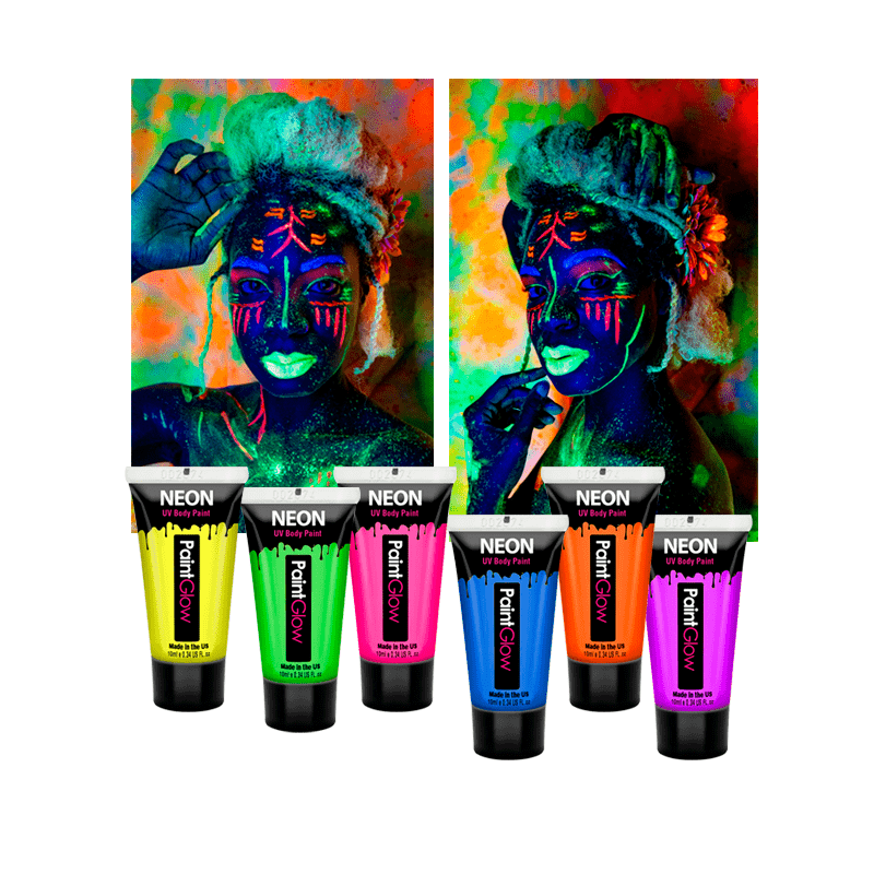 Pintura de cuerpo Neón Pack de 6 und de (10ml)