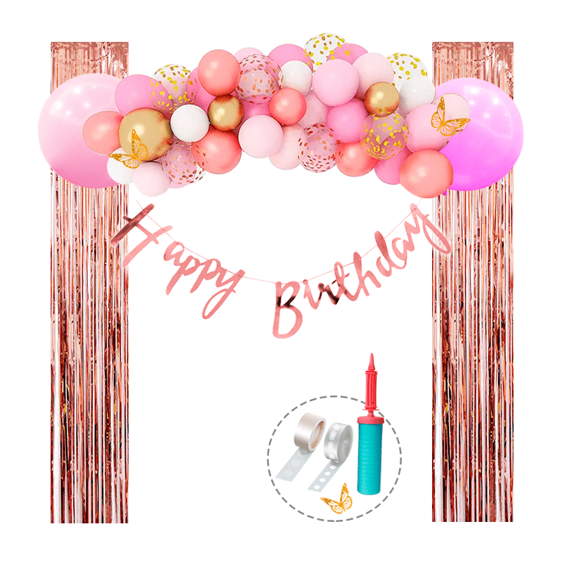 Kit HB+Confetti+ Globos latex+Inflador+Cortina