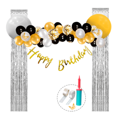 Kit HB+Confetti+ Globos latex+Inflador+Cortina