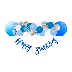 Kit  Guirnalda HB+Confetti+ Globos latex
