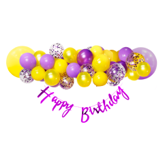 Kit  Guirnalda HB+Confetti+ Globos latex