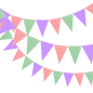Guirnalda triangular (Morado - Rosado- Verde ) Guirnalda triangular (Morado - Rosado- Verde )