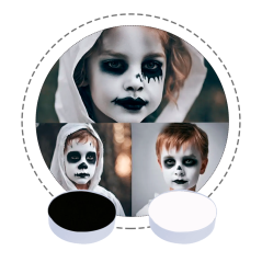 kit maquillaje blanco y negro