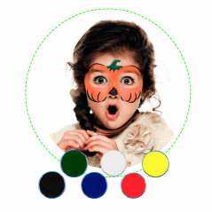 set de maquillaje colores primarios