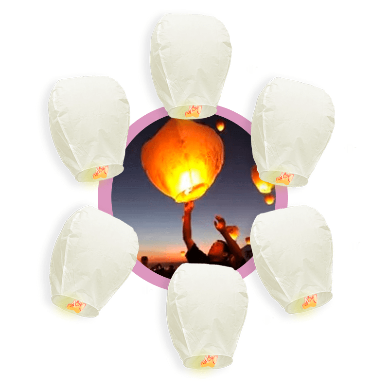 Globos Cantoya SOLO COLOR BLANCO x 6 uds Globos Cantoya SOLO COLOR BLANCO x 6 uds