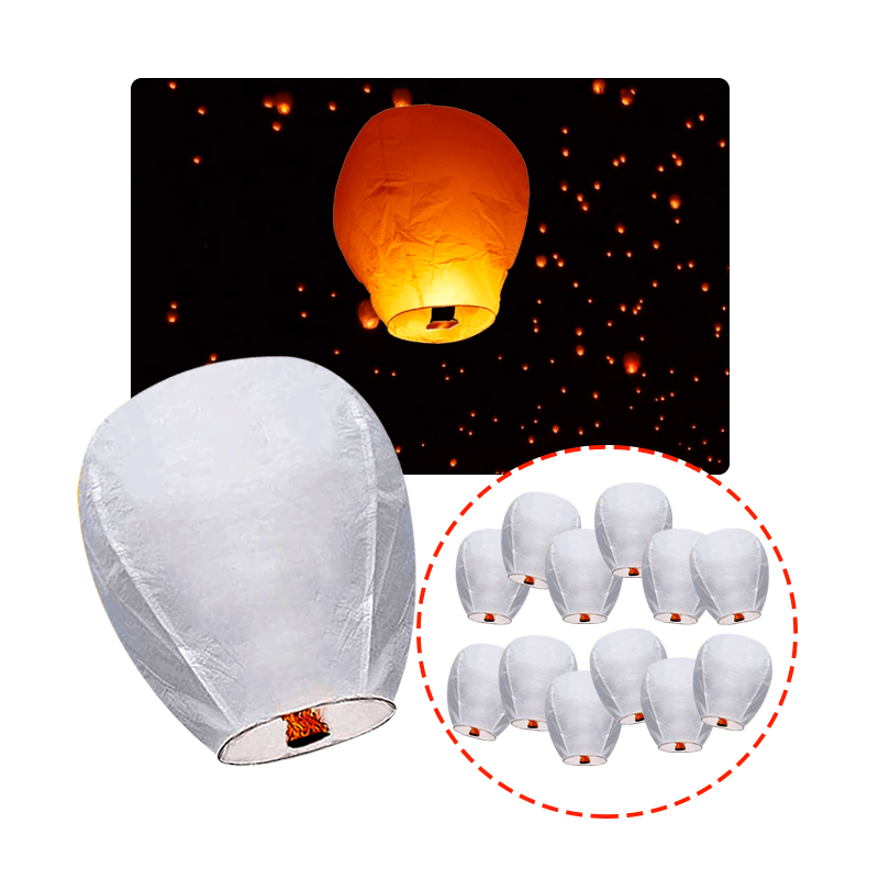 Globos de Cantoya SOLO COLOR BLANCO por 12 Uds Globos de Cantoya SOLO COLOR BLANCO por 12 Uds