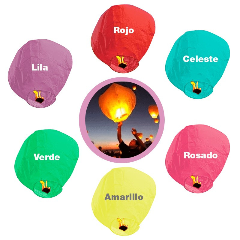 Globos de Cantoya x 6 Uds AL AZAR Globos de Cantoya x 6 Uds AL AZAR