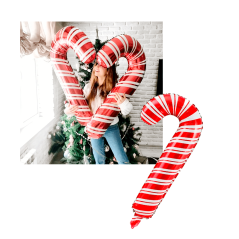 Globos forma de Bastón Navideño