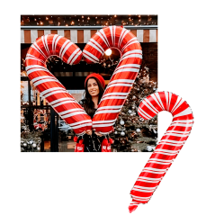 Globo Bastón Navideño Pack 2 unds